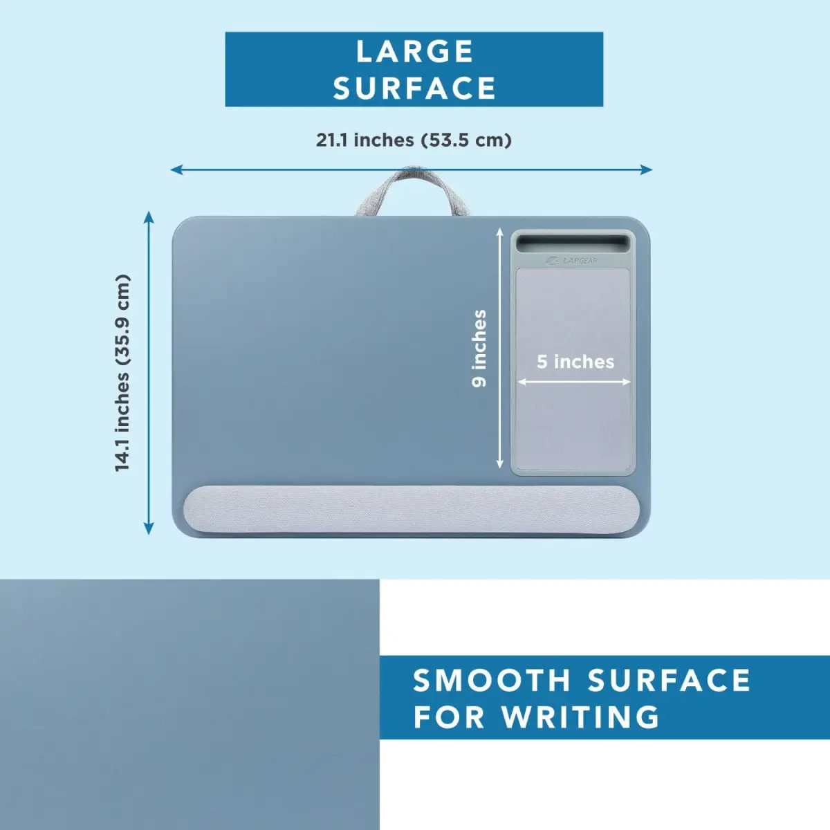LapGear Home Office Pro Lap Desk with Wrist Rest & Mouse Pad, Slate Blue | Fits Laptops up to 39.6cm (15.6 Inch) - view 4