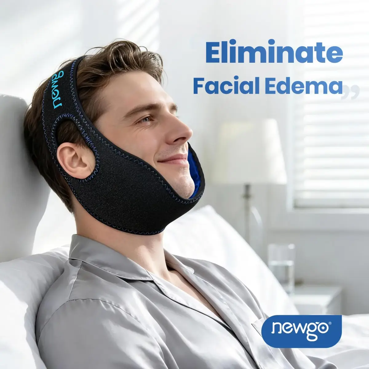 NEWGO Wisdom Teeth Ice Pack Head Wrap with Ear Holes, 60-Min Cold Therapy | Black, One Size - view 5