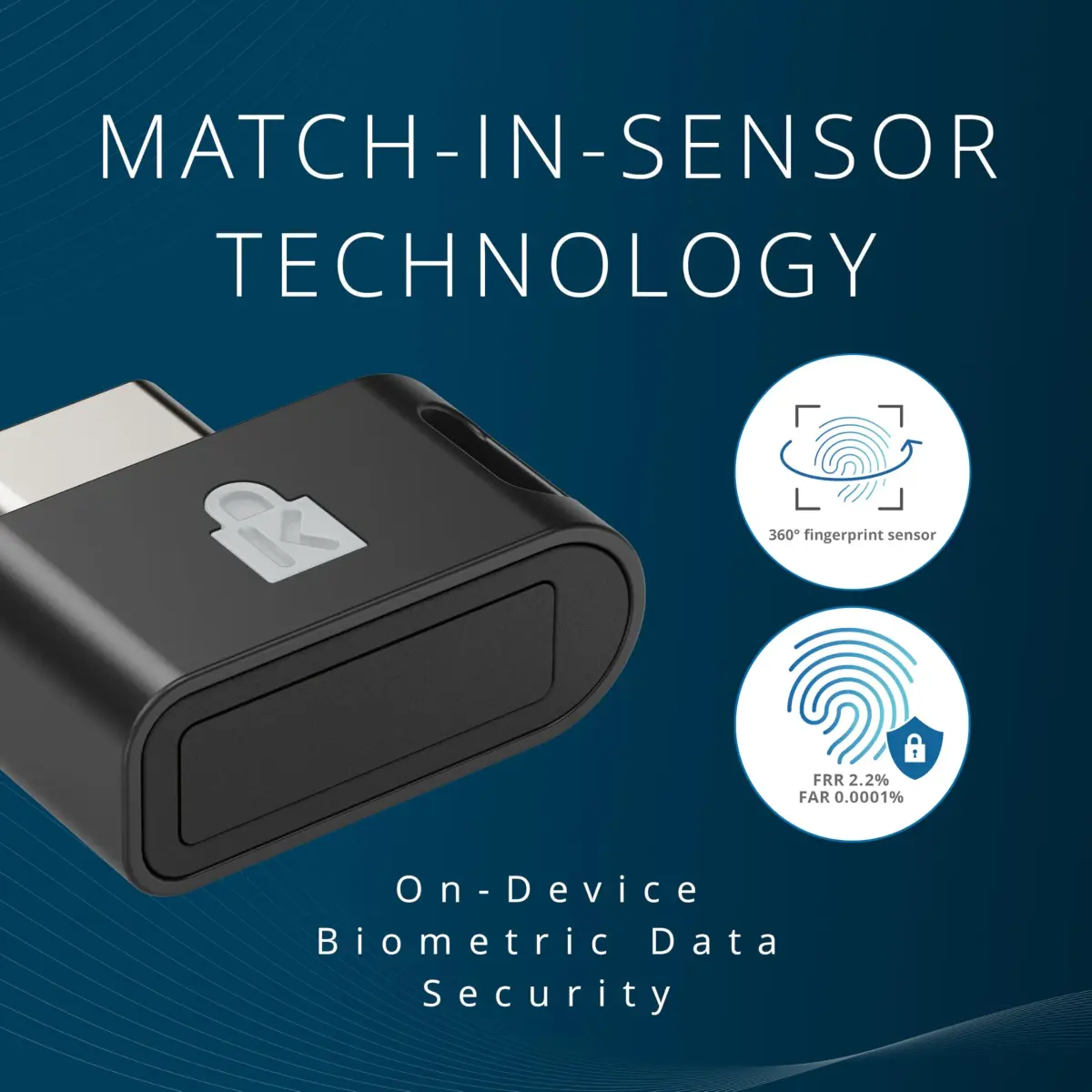 Kensington VeriMark IT 2.0 USB-C Fingerprint Key | Windows Hello & Business, 360° Reader, Password-Free Login - view 6