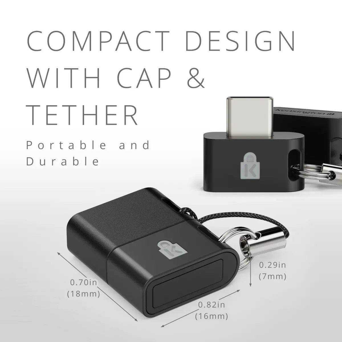 Kensington VeriMark IT 2.0 USB-C Fingerprint Key | Windows Hello & Business, 360° Reader, Password-Free Login - view 7