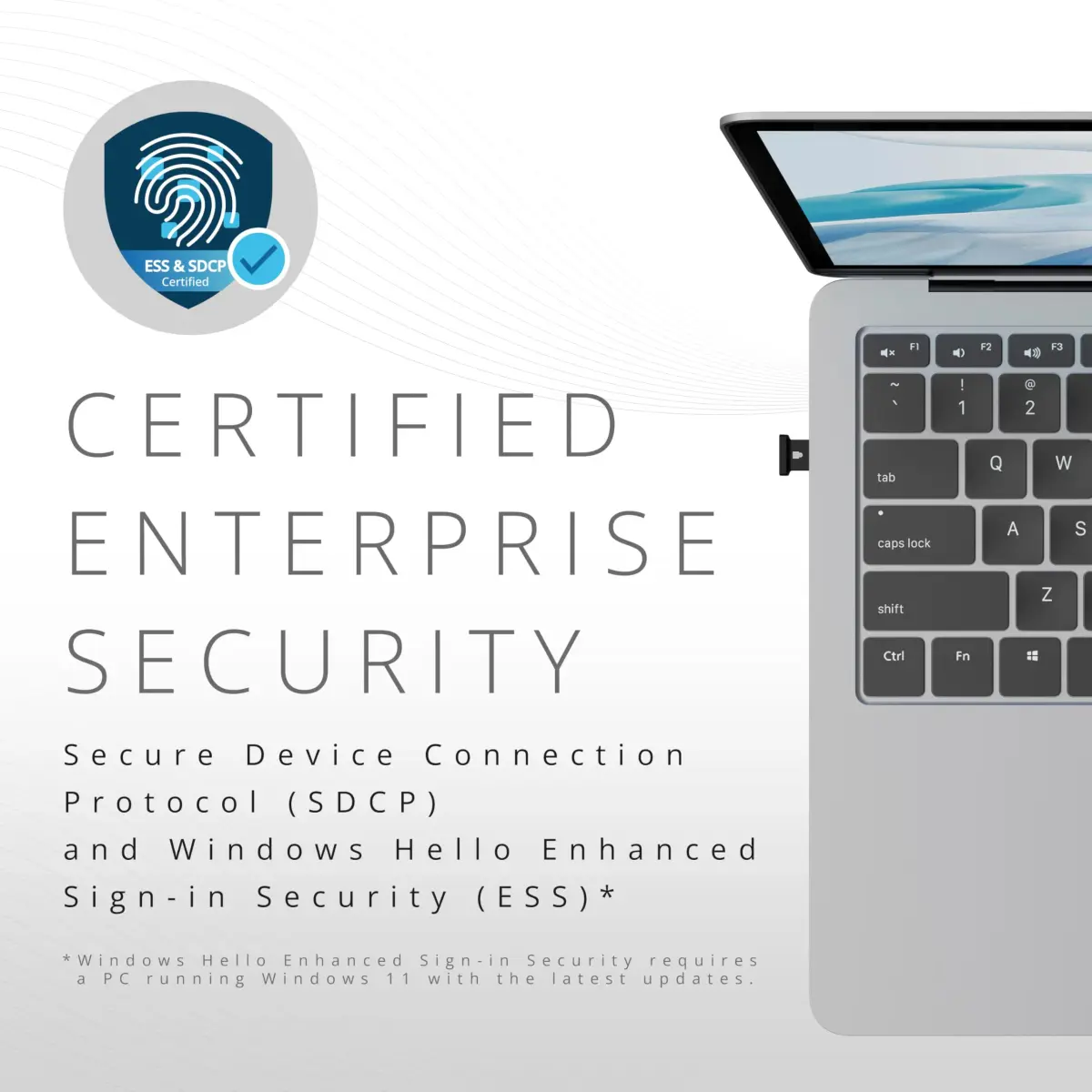 Kensington VeriMark™ IT 2.0 USB-A Fingerprint Key | Windows Hello & Business, 360° Reader, Password-Free Login - view 5