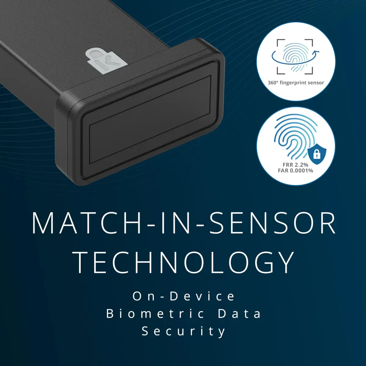 Kensington VeriMark™ IT 2.0 USB-A Fingerprint Key | Windows Hello & Business, 360° Reader, Password-Free Login - view 6