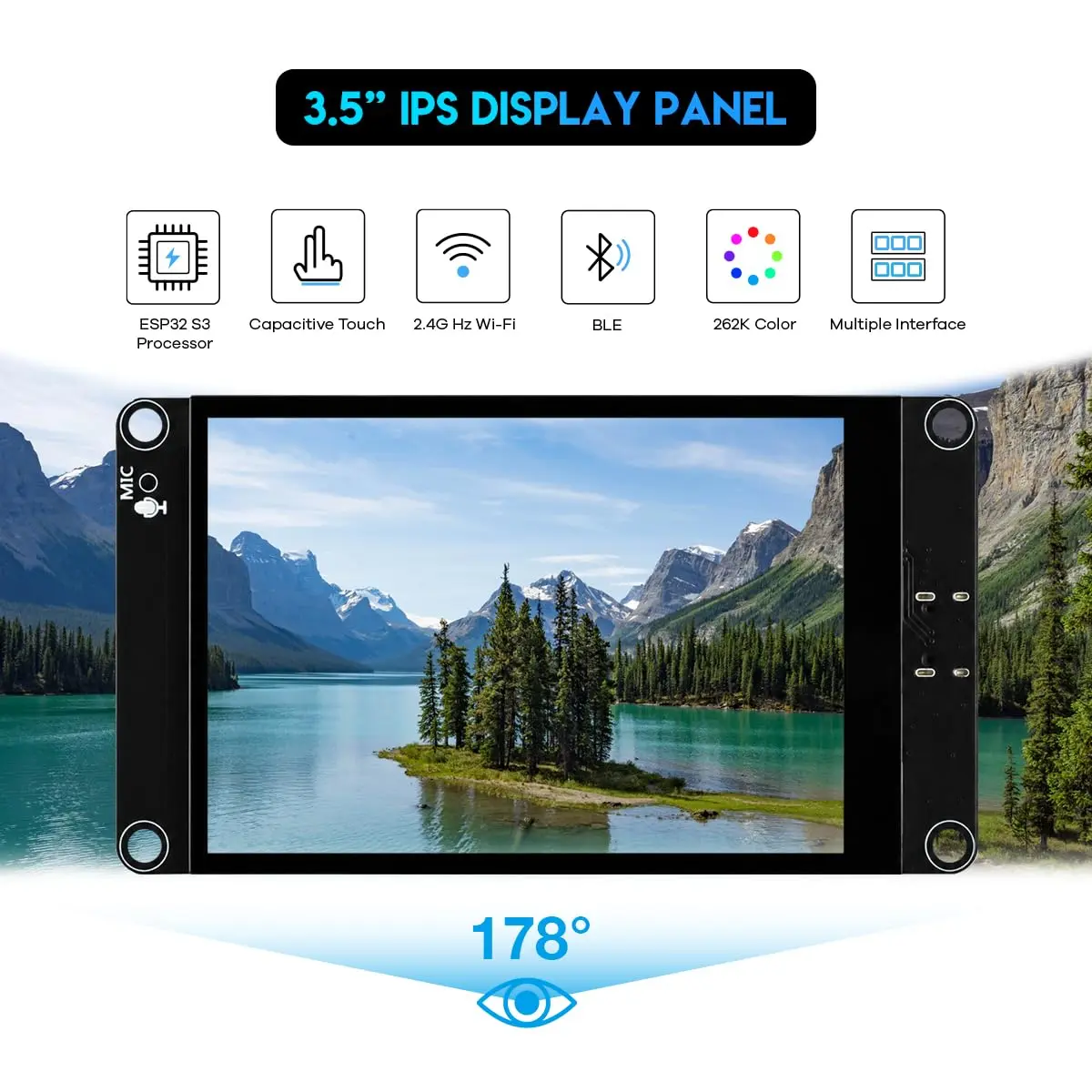 Hosyond ESP32-S3 Touchscreen Module 3.5" IPS LCD 240x320 | Capacitive Touch for IoT Projects - view 2