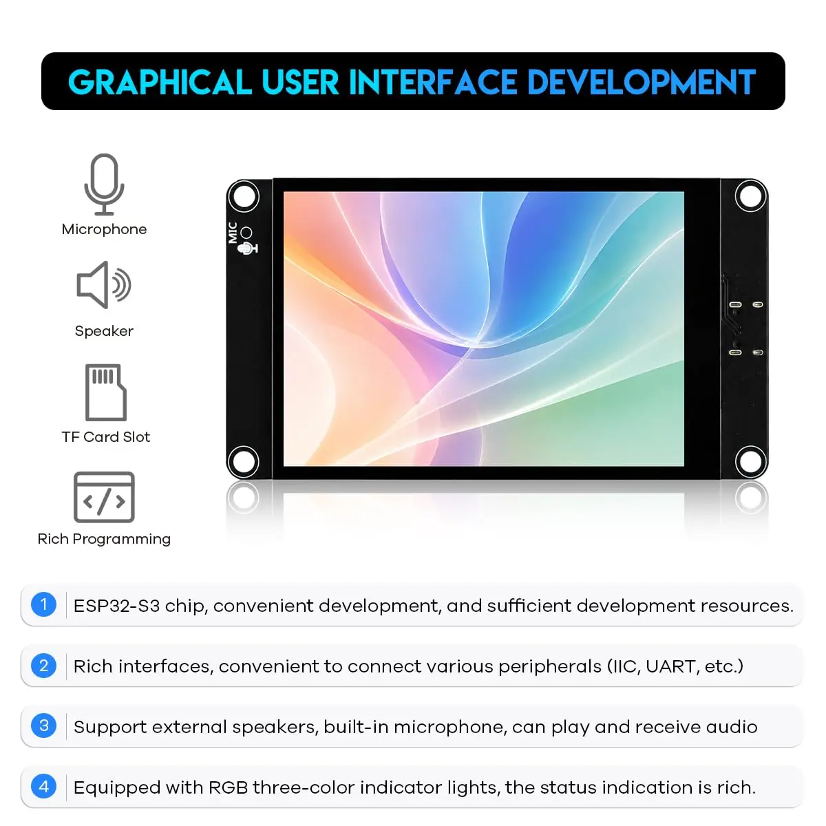 Hosyond ESP32-S3 Touchscreen Module 3.5" IPS LCD 240x320 | Capacitive Touch for IoT Projects - view 3