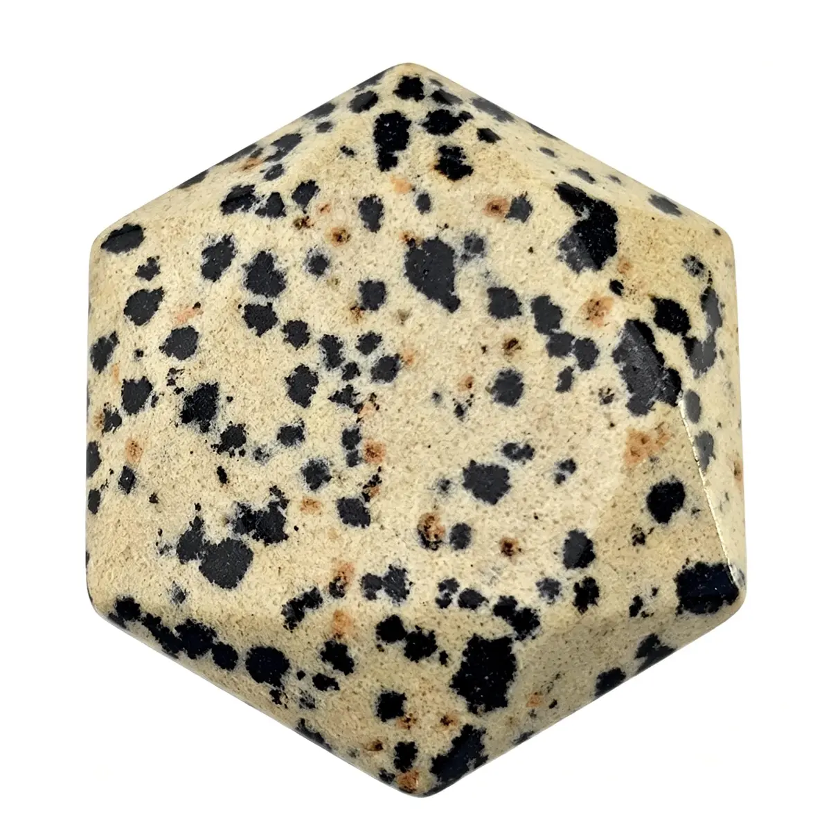 FHNP367 Natural Dalmatian Jasper Hexagram Chakra Stone 1.2 inch | Hand-Polished Healing Crystal for Energy & Stress Relief - main product image