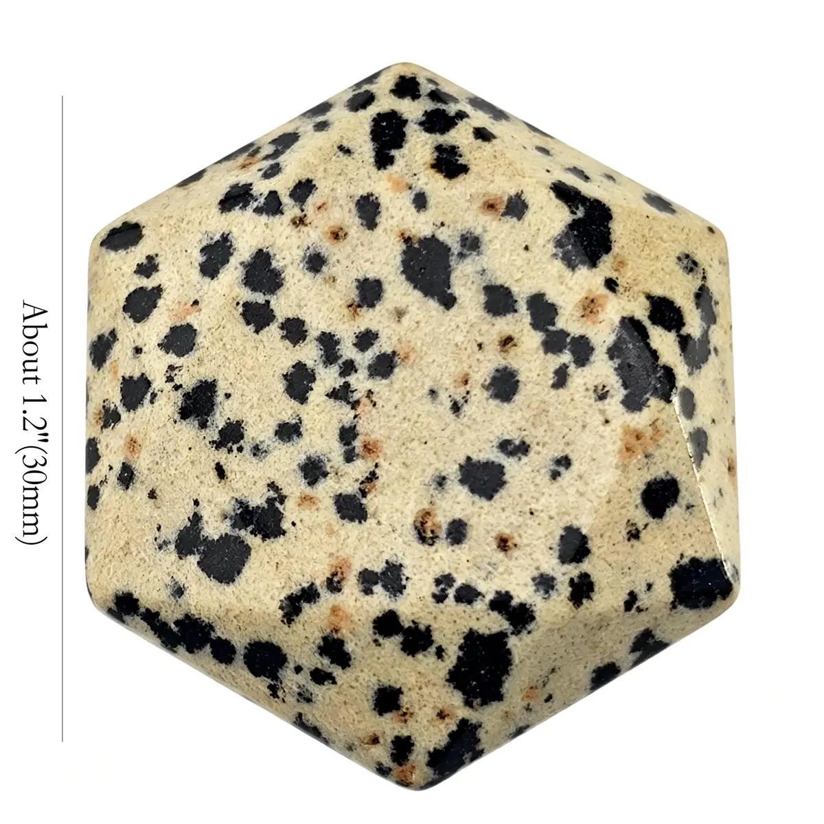 FHNP367 Natural Dalmatian Jasper Hexagram Chakra Stone 1.2 inch | Hand-Polished Healing Crystal for Energy & Stress Relief - view 5