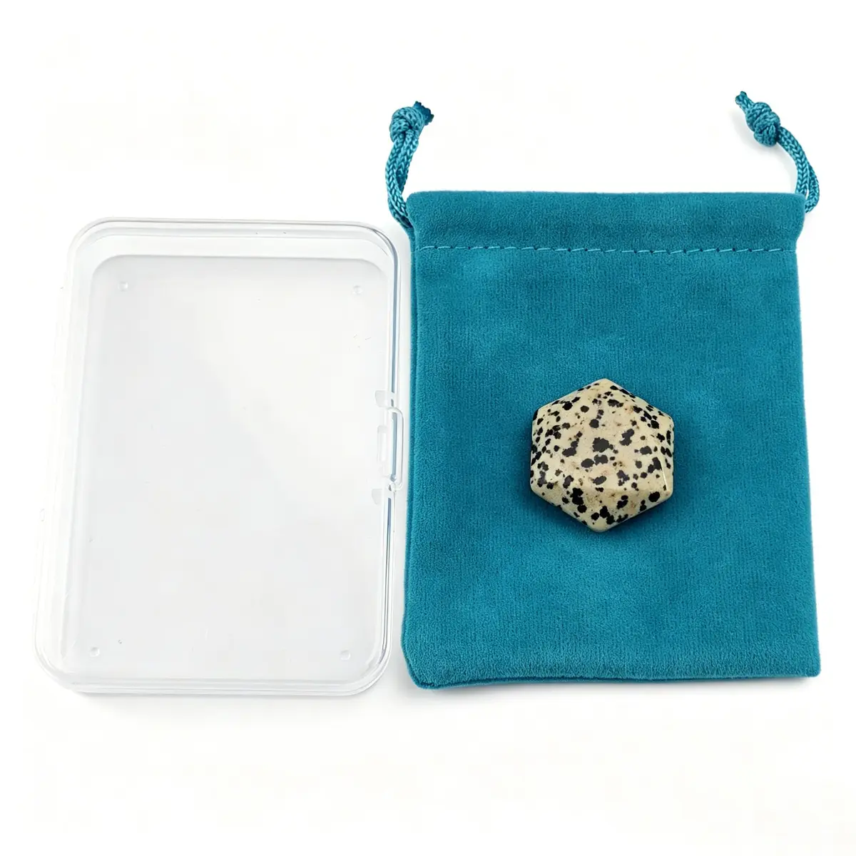 FHNP367 Natural Dalmatian Jasper Hexagram Chakra Stone 1.2 inch | Hand-Polished Healing Crystal for Energy & Stress Relief - view 3