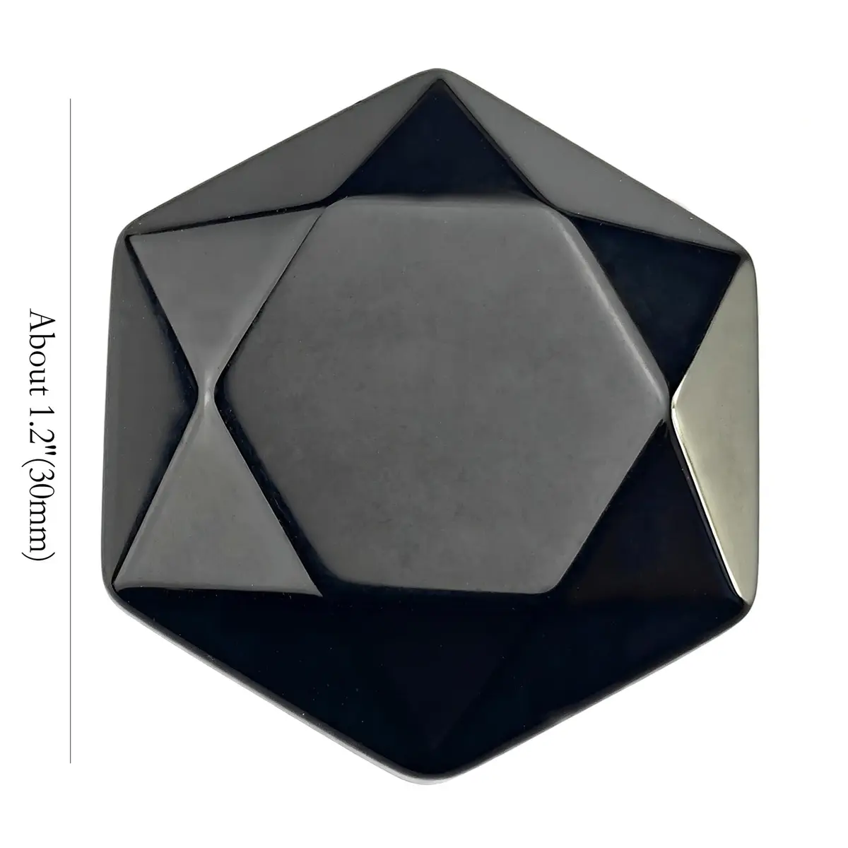FHNP367 Natural Black Obsidian Hexagram Chakra Stone 1.2 inch | Hand-Polished Healing Crystal for Energy & Stress Relief - view 5