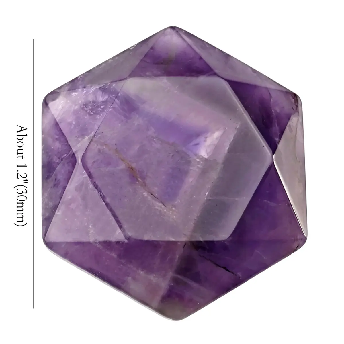 FHNP367 1.2 inch Natural Dream Amethyst Hexagram Chakra Stone | Hand-Polished Healing Crystal for Energy & Worry Relief - view 5