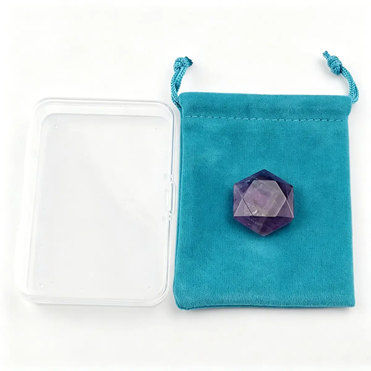 FHNP367 1.2 inch Natural Dream Amethyst Hexagram Chakra Stone | Hand-Polished Healing Crystal for Energy & Worry Relief - view 3