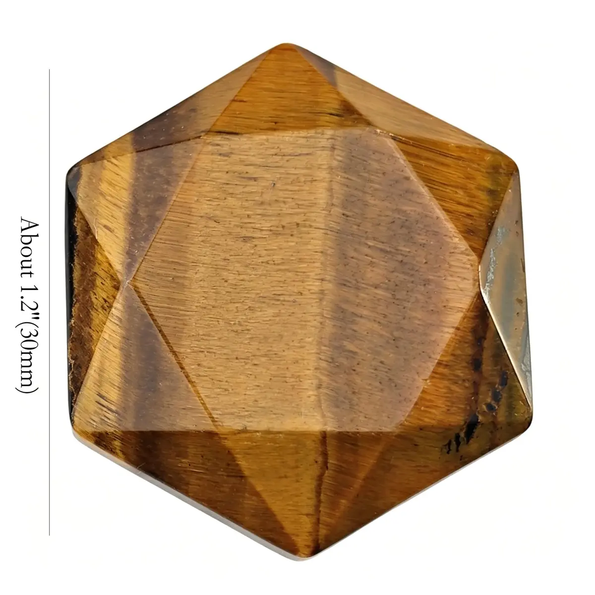 FHNP367 Natural Tiger Eye Hexagram Chakra Stone 1.2 inch | Hand-Polished Healing Crystal - view 5
