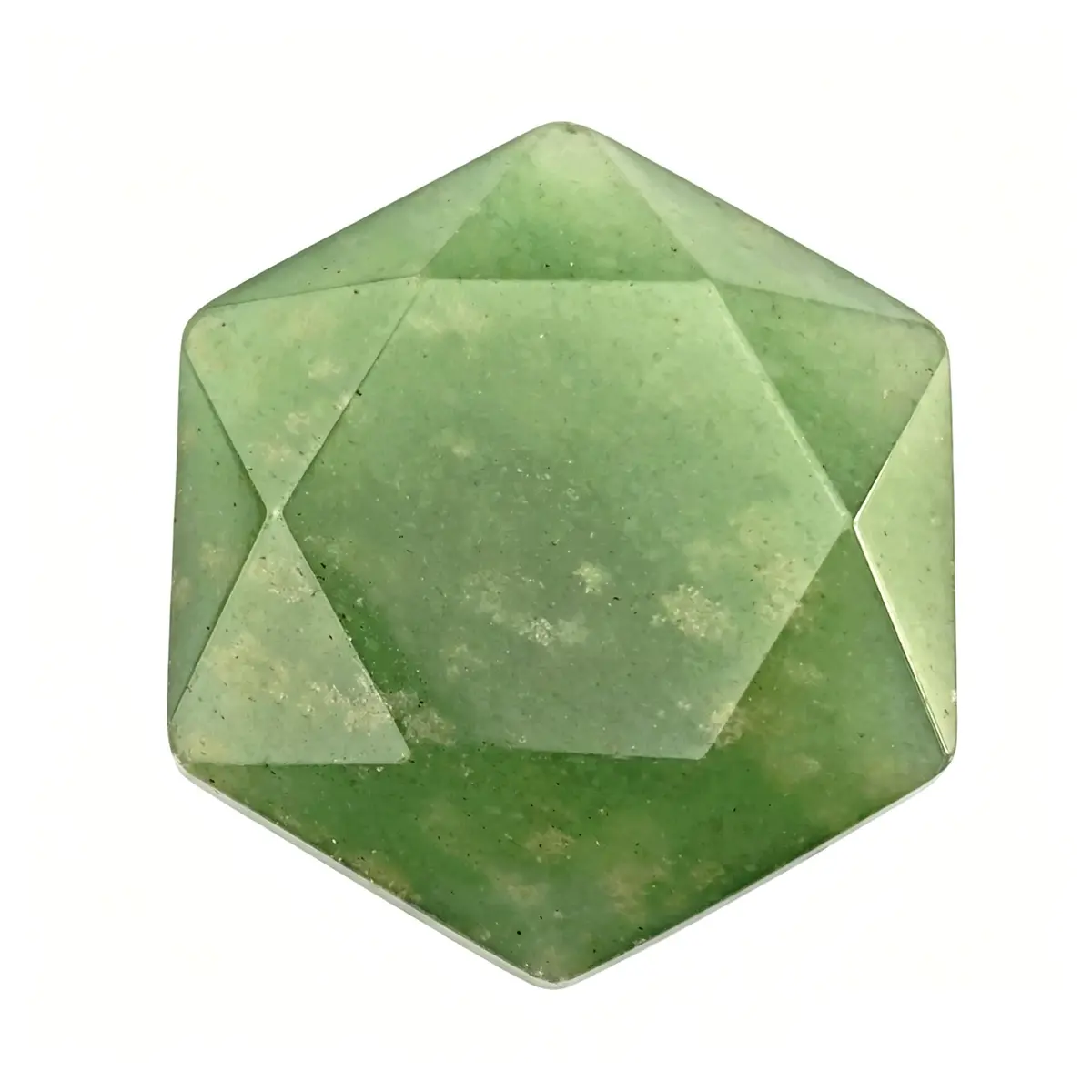 FHNP367 1.2 inch Green Aventurine Hexagram Healing Crystal Worry Stone | Natural Carved Gemstone for Energy & Stress Relief - main product image