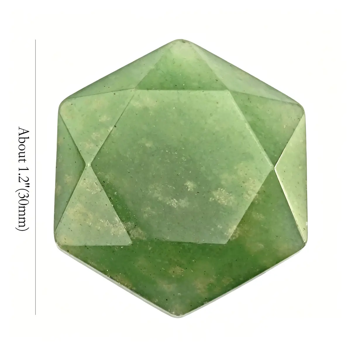 FHNP367 1.2 inch Green Aventurine Hexagram Healing Crystal Worry Stone | Natural Carved Gemstone for Energy & Stress Relief - view 5