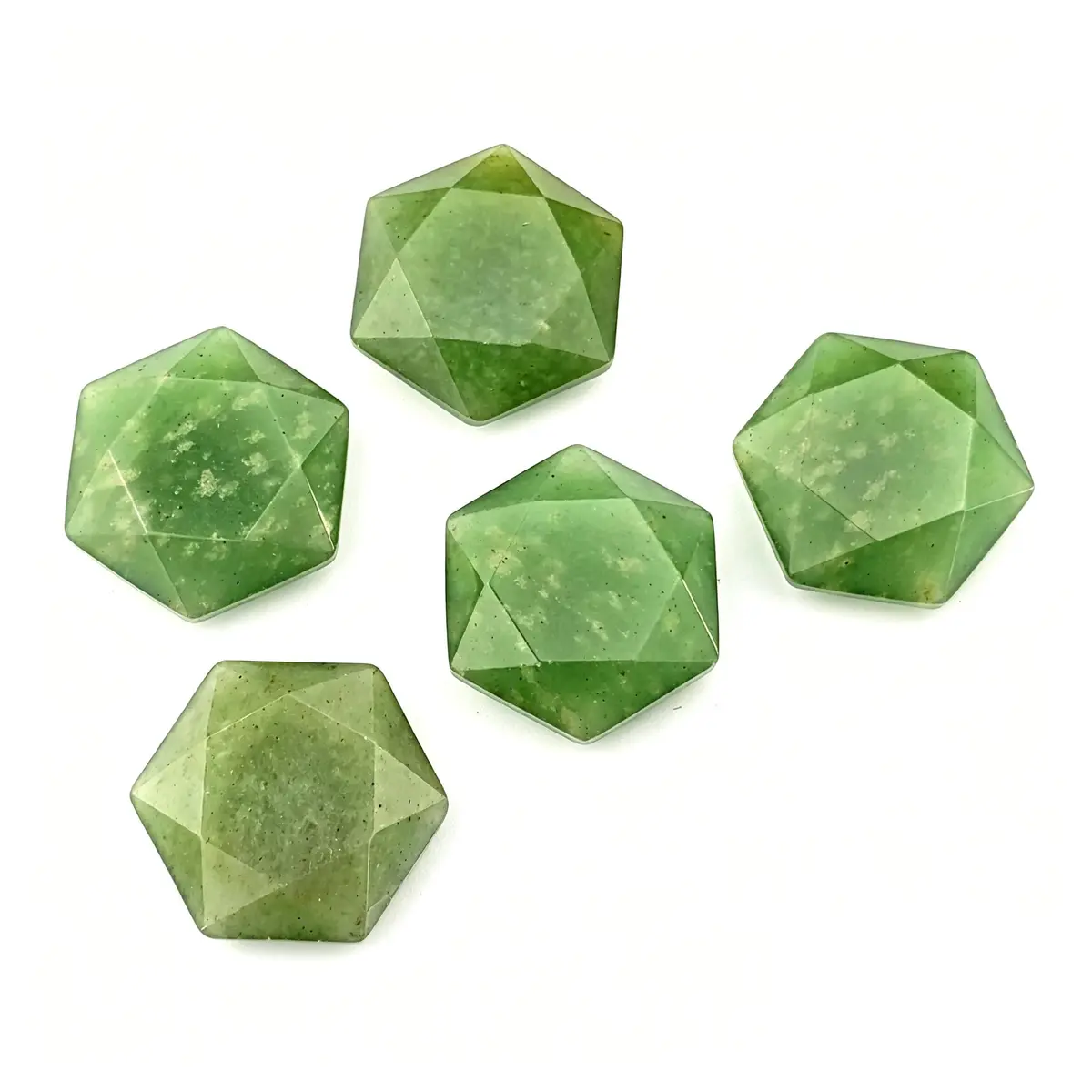 FHNP367 1.2 inch Green Aventurine Hexagram Healing Crystal Worry Stone | Natural Carved Gemstone for Energy & Stress Relief - view 4