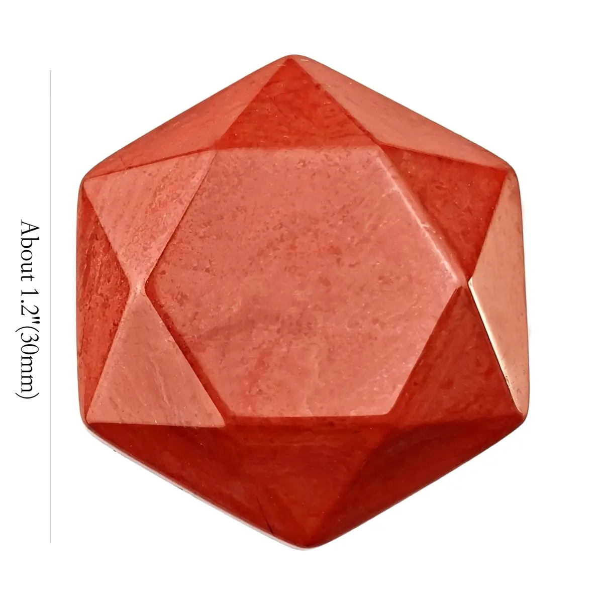 FHNP367 Healing Crystal Worry Stone 1.2 inch Red Jasper Hexagram | Hand-Polished Natural Gemstone for Energy & Stress Relief - view 5