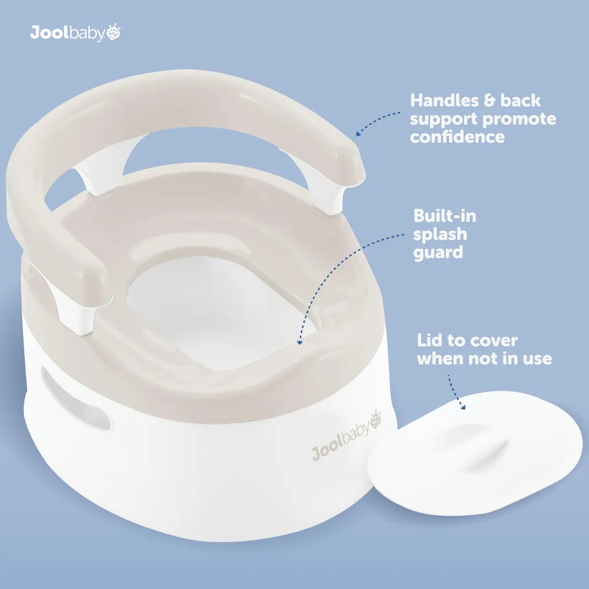 Jool Baby Potty Chair for Toddler Toilet Training - Splash Guard & Back Support (Oatmeal) | Lightweight & Supportive - view 3
