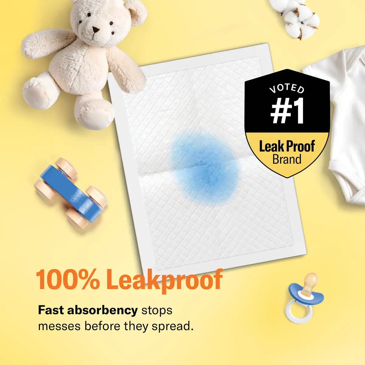 Curera Chuckles Disposable Baby Changing Pad Liners 17x24 inch (50-Pack) | Hospital-Grade 5-Layer Protection - view 5