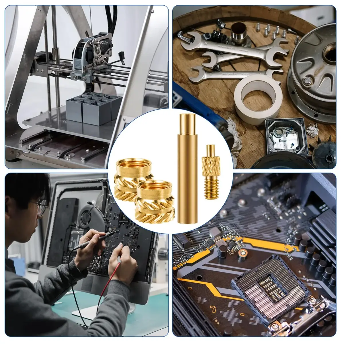 PEUTIER M2x3x3.5mm Brass Heat Set Threaded Inserts (120 pcs) | 3D Printing Accessories - view 7