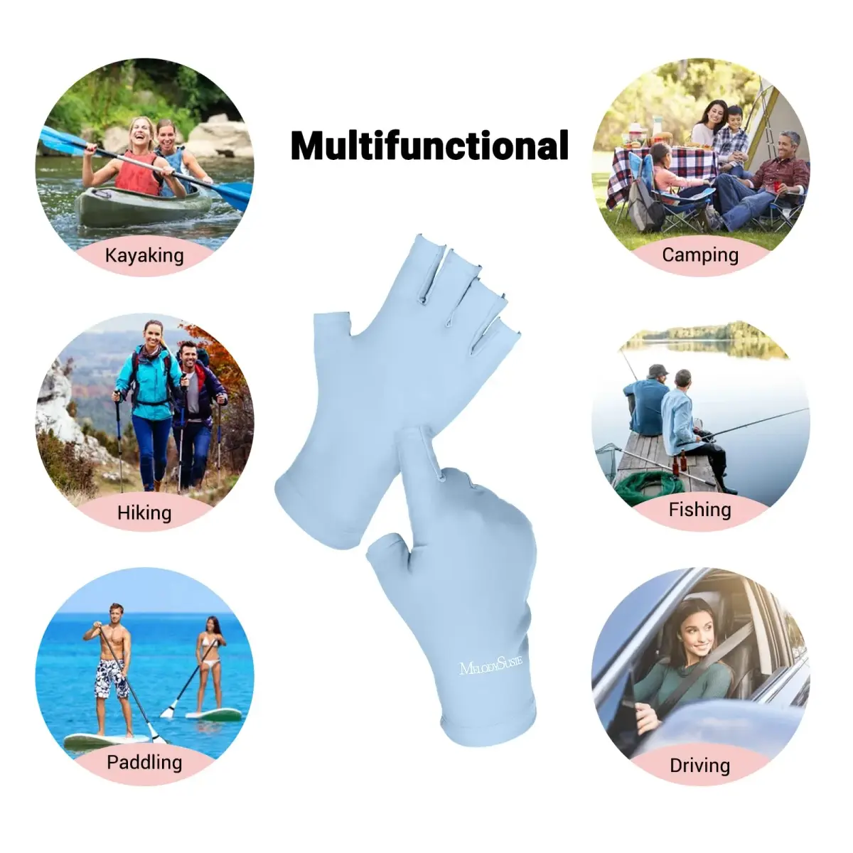 MelodySusie Fingerless UV Protection Gloves for Gel Manicure | UPF 50+ Blocks 99% UV Rays - view 4
