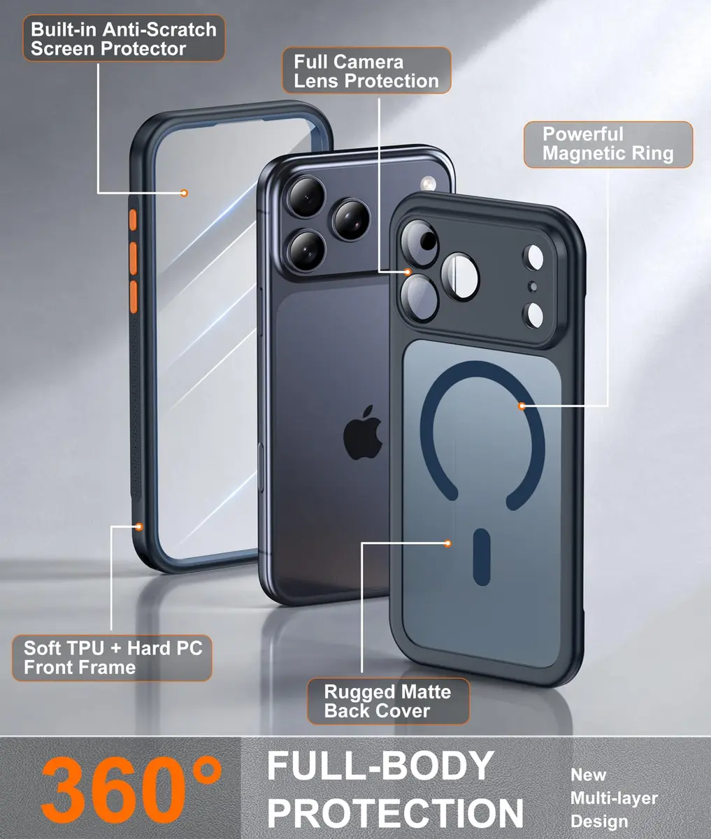 Red2Fire iPhone 17 Pro Case with Built-in Screen & Camera Protector | Military Grade Drop Proof - view 5
