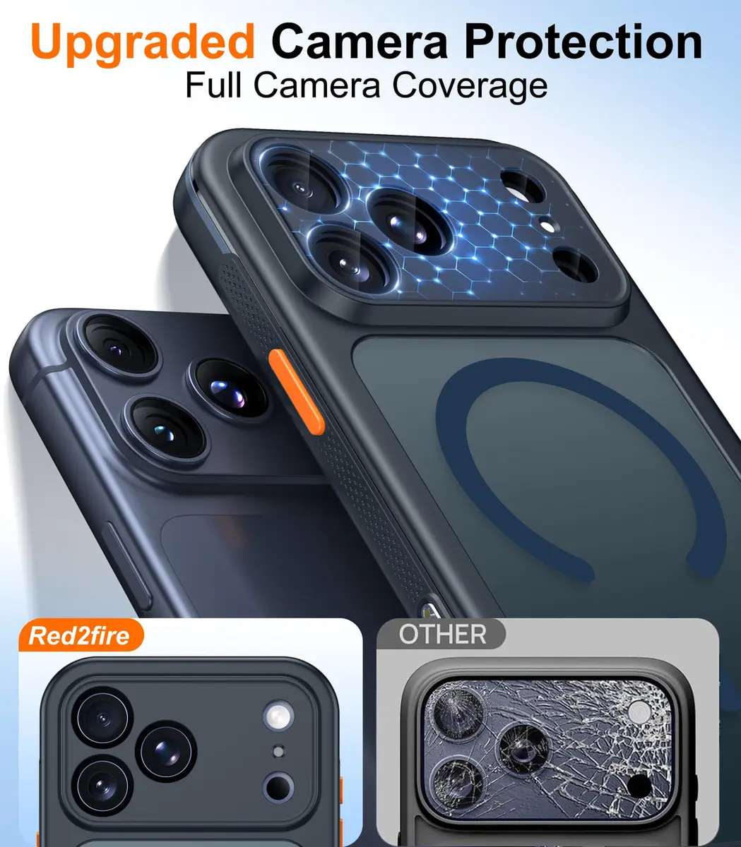 Red2Fire iPhone 17 Pro Case with Built-in Screen & Camera Protector | Military Grade Drop Proof - view 8