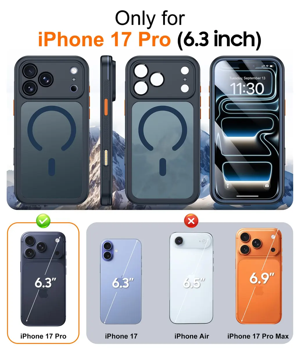 Red2Fire iPhone 17 Pro Case with Built-in Screen & Camera Protector | Military Grade Drop Proof - view 2