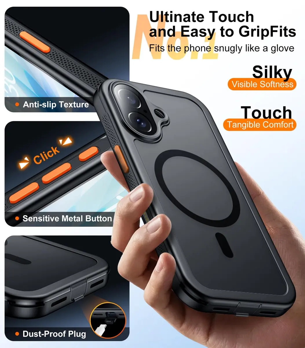 Red2Fire Military Grade Case for iPhone 17 6.3" with Screen & Camera Protector, MagSafe Compatible, Black | Heavy Duty Drop Proof - view 7