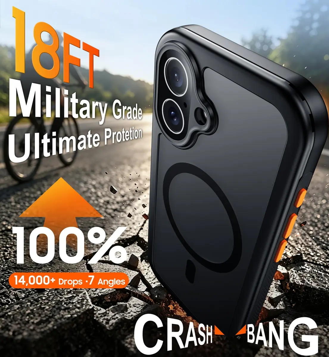 Red2Fire Military Grade Case for iPhone 17 6.3" with Screen & Camera Protector, MagSafe Compatible, Black | Heavy Duty Drop Proof - view 4