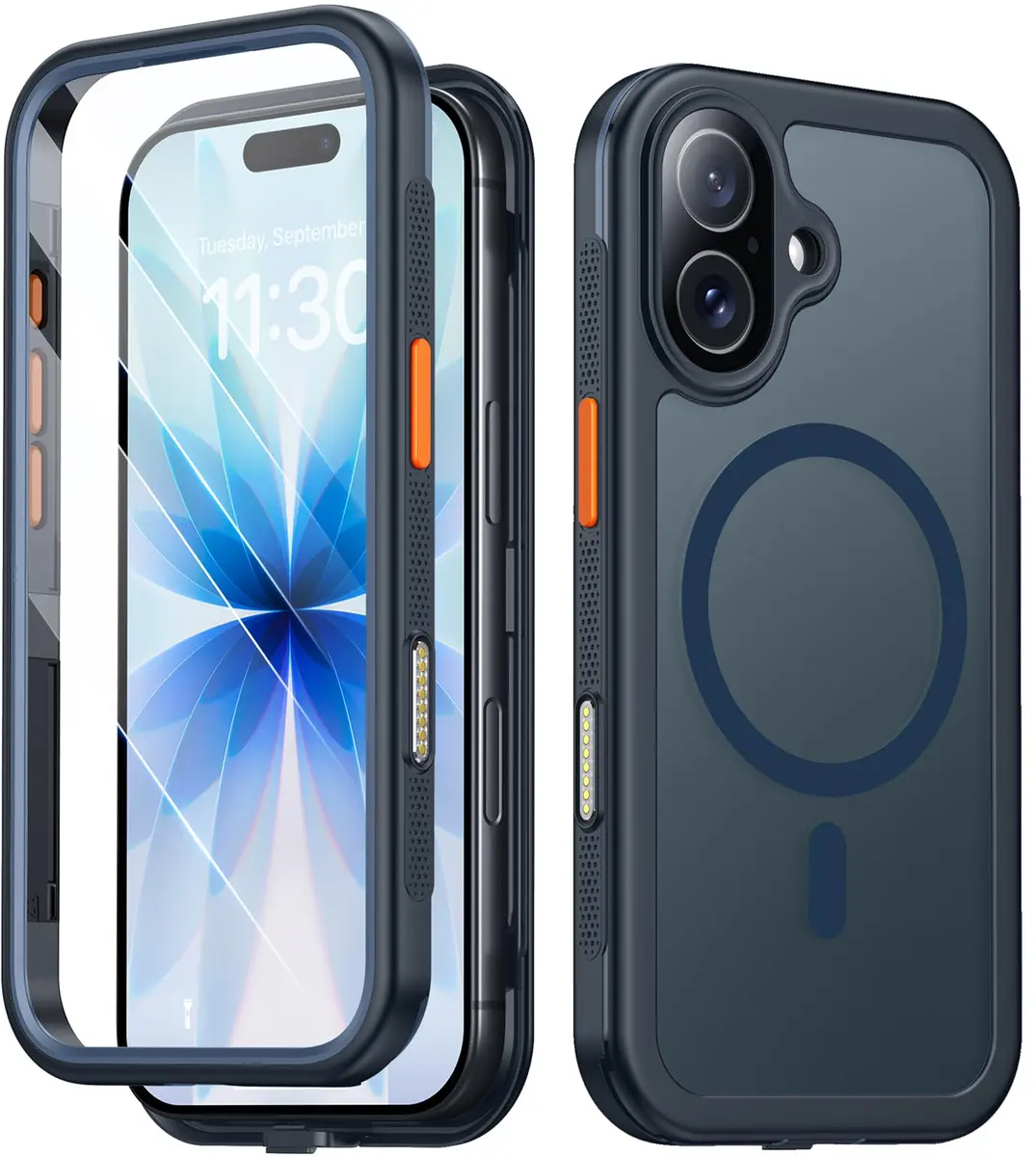 Red2Fire for iPhone 17 Case with Built-in Screen Protector & Camera Protector, MagSafe Compatible, Military Grade Drop Proof, Full-Body Bumper Shockproof Phone Cover 6.3" Blue - main product image