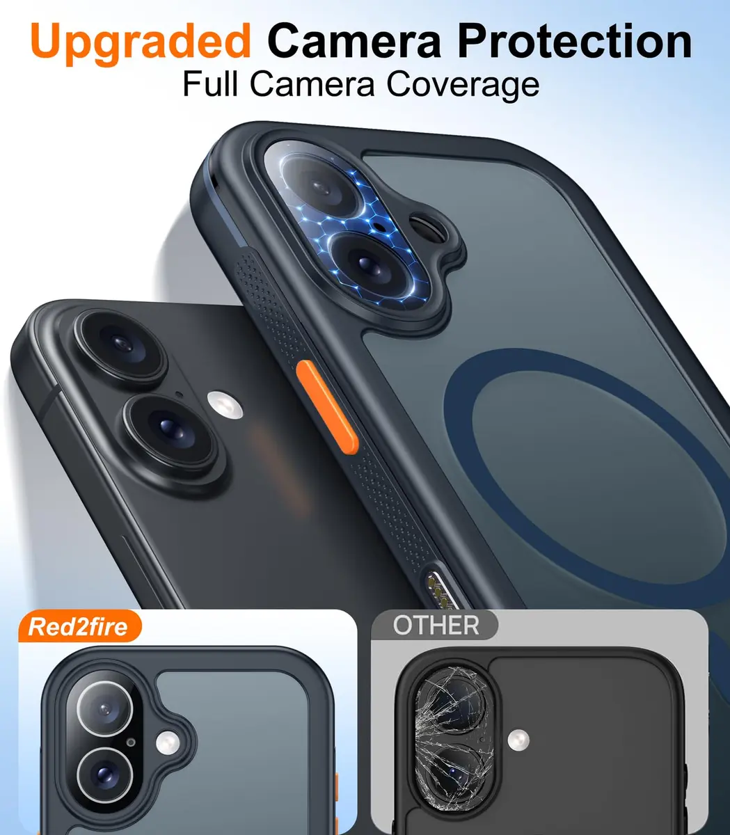 Red2Fire for iPhone 17 Case with Built-in Screen Protector & Camera Protector, MagSafe Compatible, Military Grade Drop Proof, Full-Body Bumper Shockproof Phone Cover 6.3" Blue - view 8