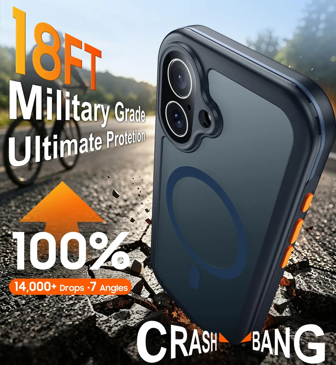 Red2Fire for iPhone 17 Case with Built-in Screen Protector & Camera Protector, MagSafe Compatible, Military Grade Drop Proof, Full-Body Bumper Shockproof Phone Cover 6.3" Blue - view 4