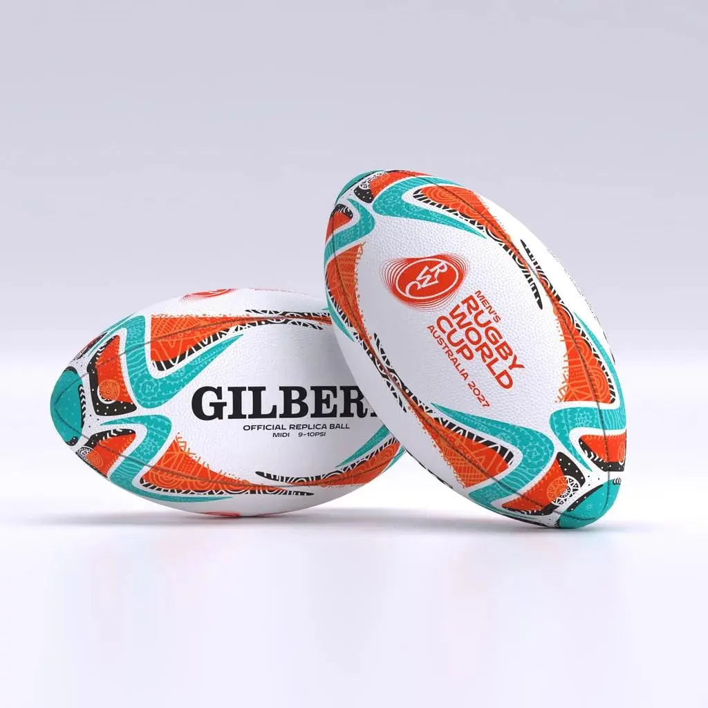 Gilbert Rugby World Cup 2027 Australia Game Official Replica Midi Ball Light blue/orange/white | RWC2027 GB-9014 (70-120c) - main product image