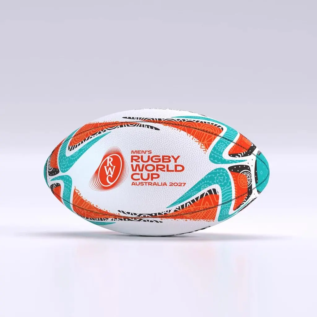 Gilbert Rugby World Cup 2027 Australia Game Official Replica Midi Ball Light blue/orange/white | RWC2027 GB-9014 (70-120c) - view 2