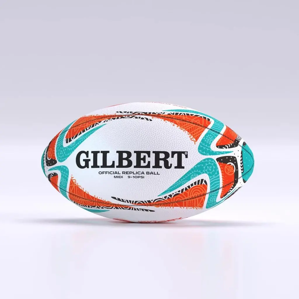 Gilbert Rugby World Cup 2027 Australia Game Official Replica Midi Ball Light blue/orange/white | RWC2027 GB-9014 (70-120c) - view 3