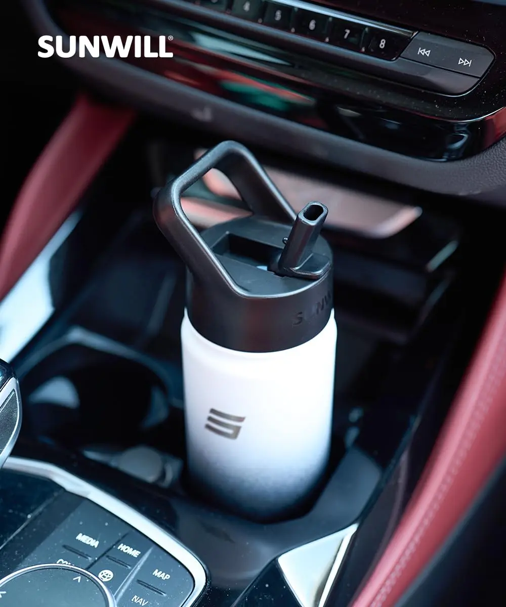 SUNWILL Insulated Water Bottle with Straw & Chug Lid, 22 oz Stainless Steel | Double-Wall Vacuum, Leak-Proof, Powder Coated Finish - view 7