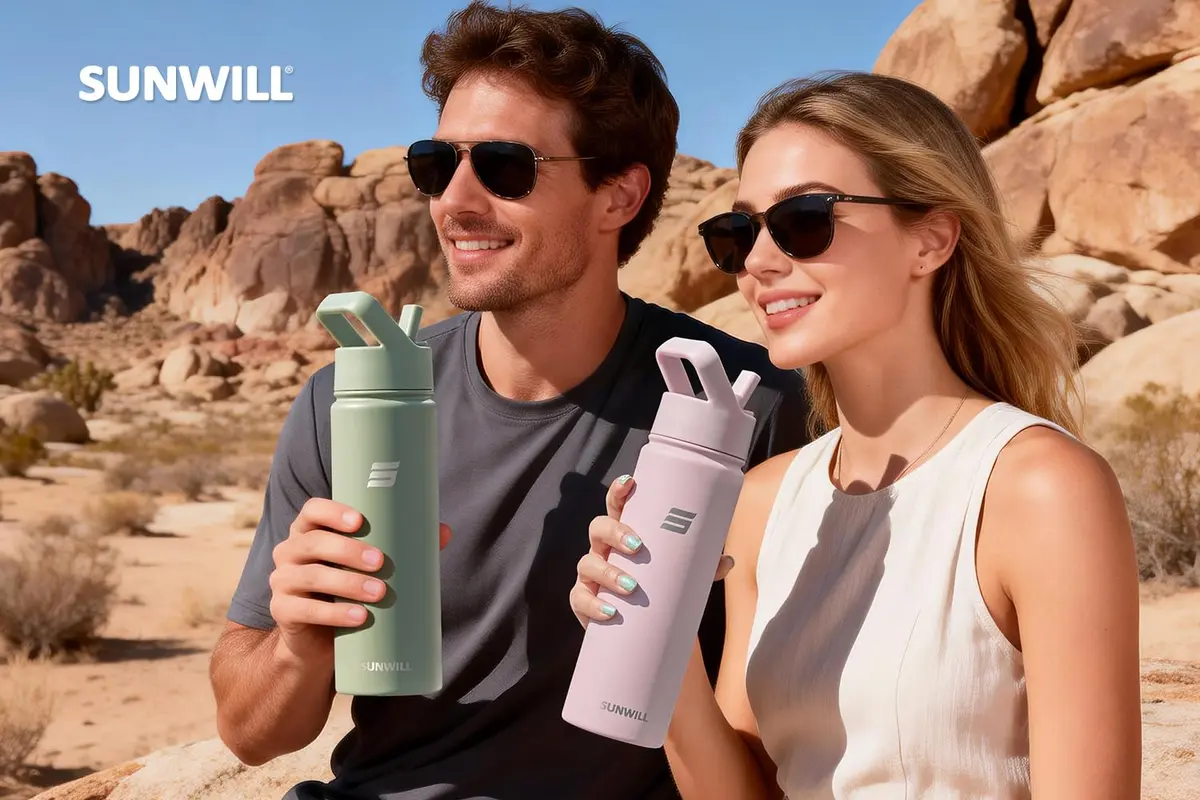 SUNWILL Insulated Water Bottle with Straw & Chug Lid, 22 oz Stainless Steel | Double-Wall Vacuum Insulation for Hot & Cold Drinks - view 5