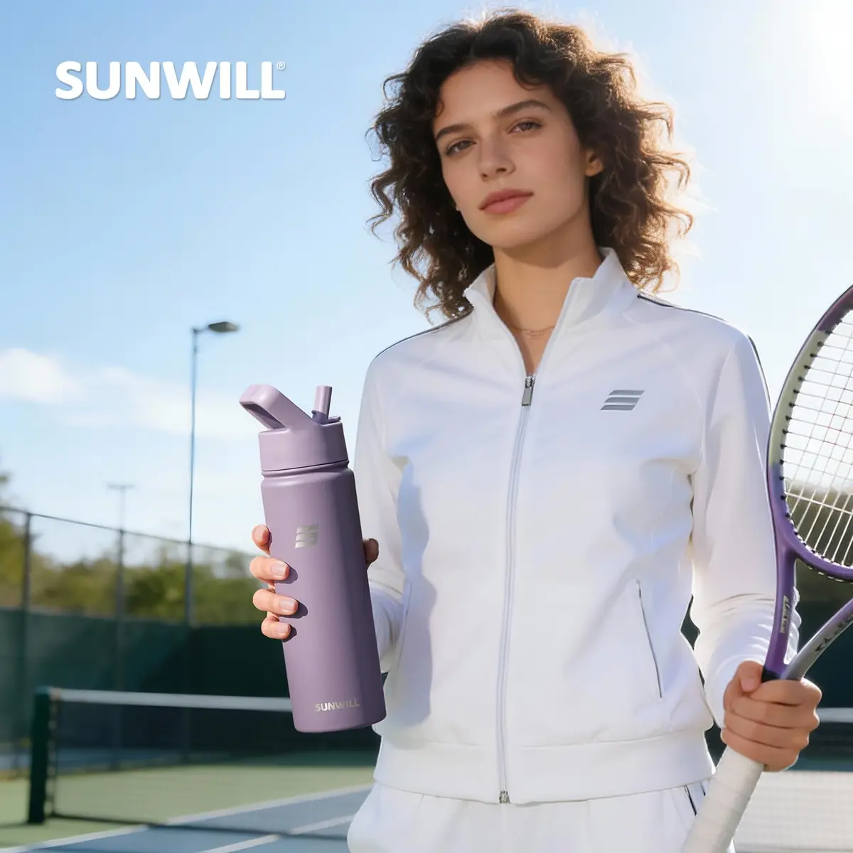 SUNWILL Insulated Water Bottle with Straw & Chug Lid 22 oz | Double-Wall Vacuum Stainless Steel - view 5