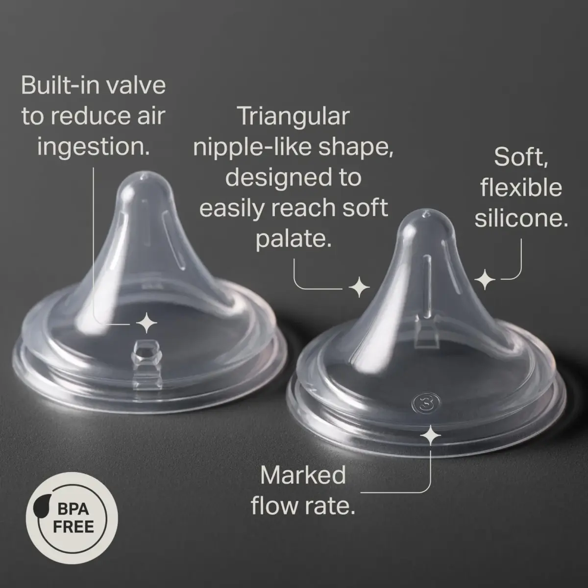 Tommee Tippee Natural Start Deep Latch Triangular Nipples, Fast Flow, 6m+ (Pack of 2) - view 3