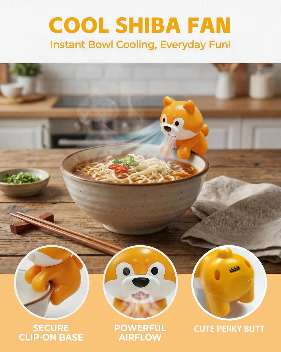 JODUY Clip-On Mini Fan for Cup & Bowl – Dog-Shaped Air-Blowing Cooling Attachment 8.5cm x 6cm x 6cm | Dual-Function Operation - view 5