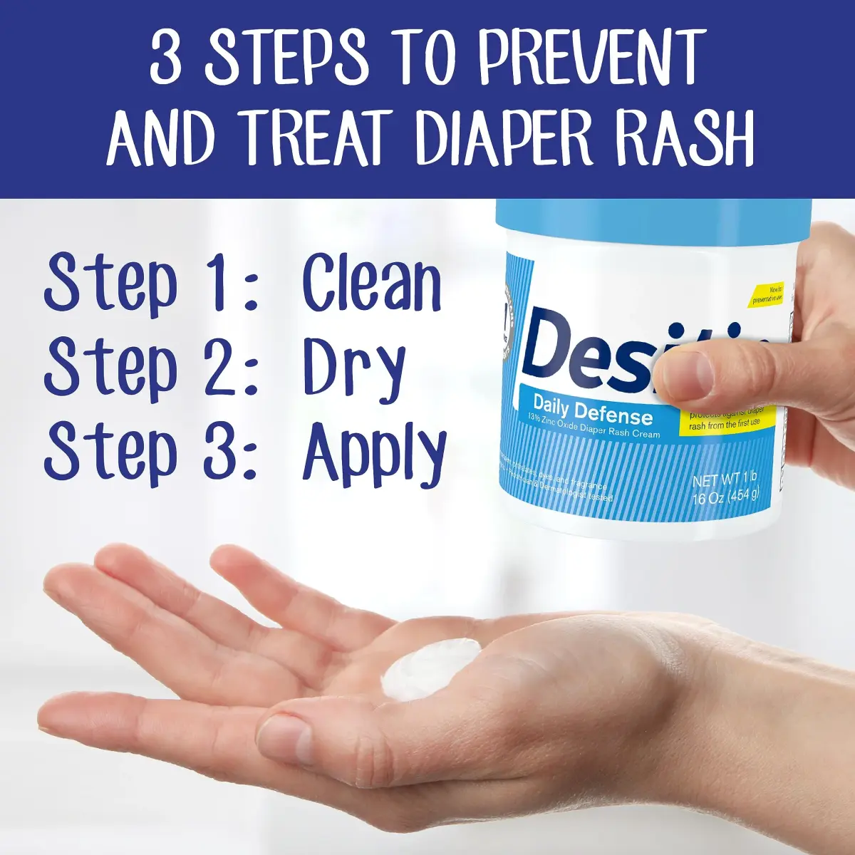 Desitin Daily Defense Baby Diaper Rash Cream with 13% Zinc Oxide, Hypoallergenic, Dye, Phthalate- & Paraben-Free, 16 oz (Pack of 12) | Treats, Relieves & Prevents Diaper Rash - view 4