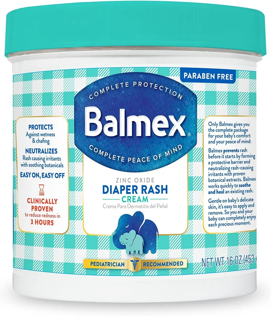 Balmex Diaper Rash Cream with Zinc Oxide, 16 oz (Pack of 6) | Fast Relief & Skin Barrier - main product image