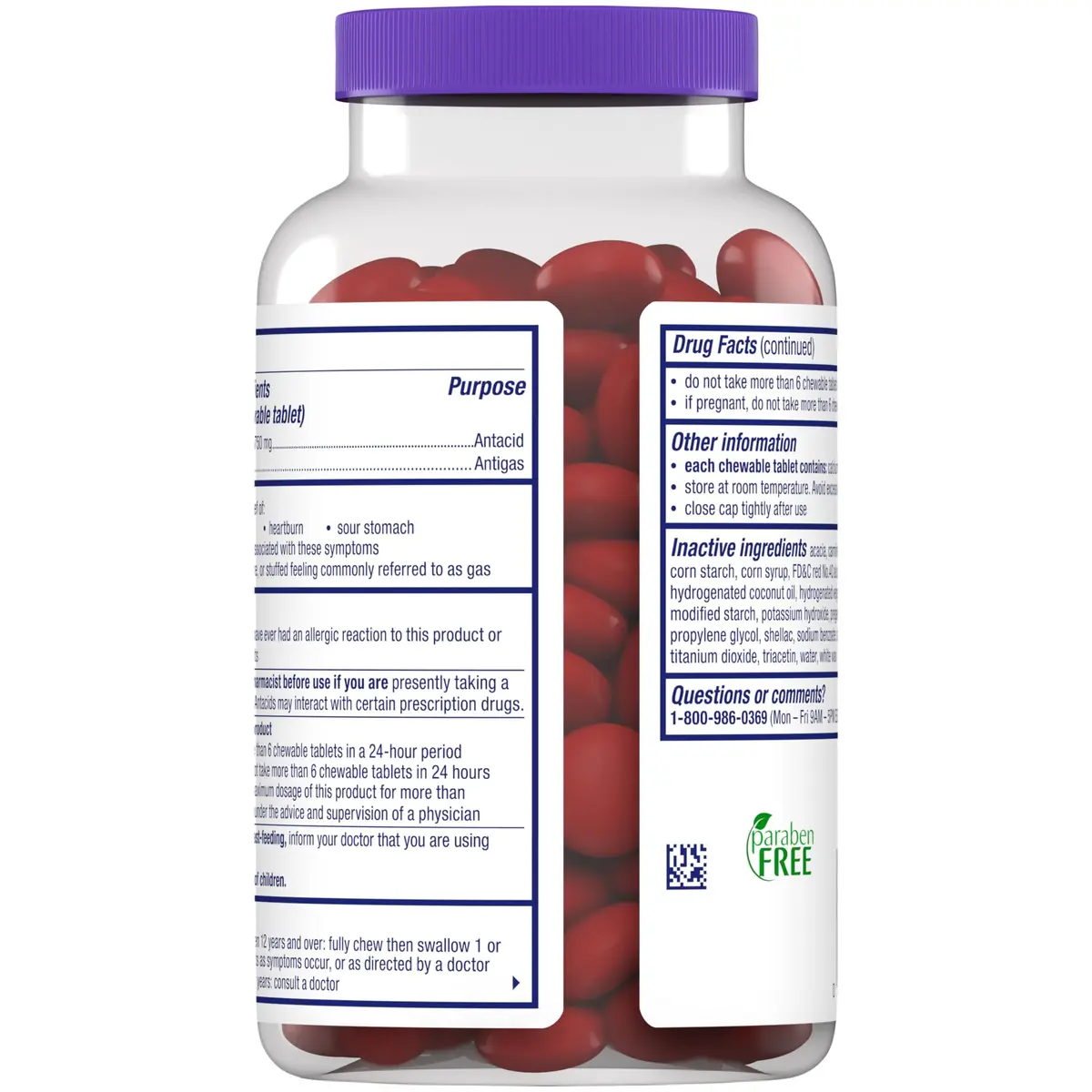 Alka-Seltzer Heartburn + Gas Relief Chews 180 Count | Fast Antacid + Antigas Relief for Heartburn, Gas, Bloating - view 9