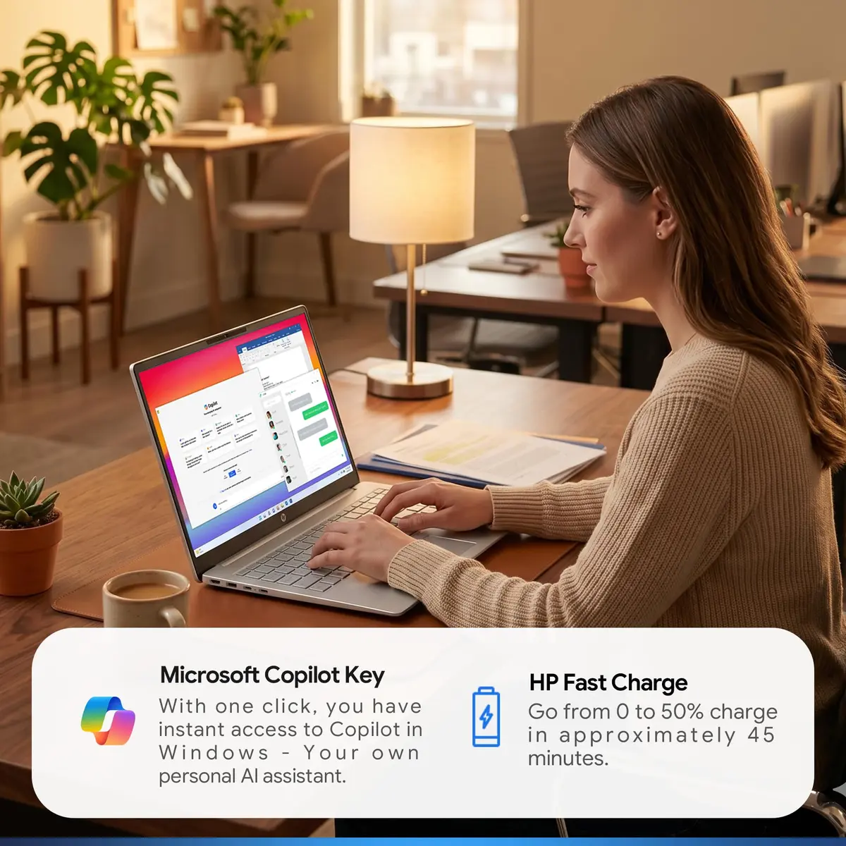 HP OmniBook 3 Flagship 16" 2K Touchscreen Laptop Bundle with Docking Station, AMD Ryzen 5, 16GB RAM, 1TB PCIe SSD, IPS, WiFi 6, AI Copilot, Windows 11 Pro - view 5