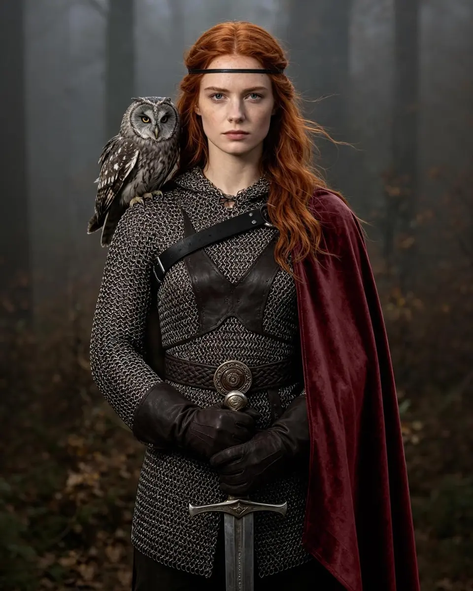 L'VOW Red Medieval Half Shoulder Cape Knight Cloak with Belt, One Size - view 6