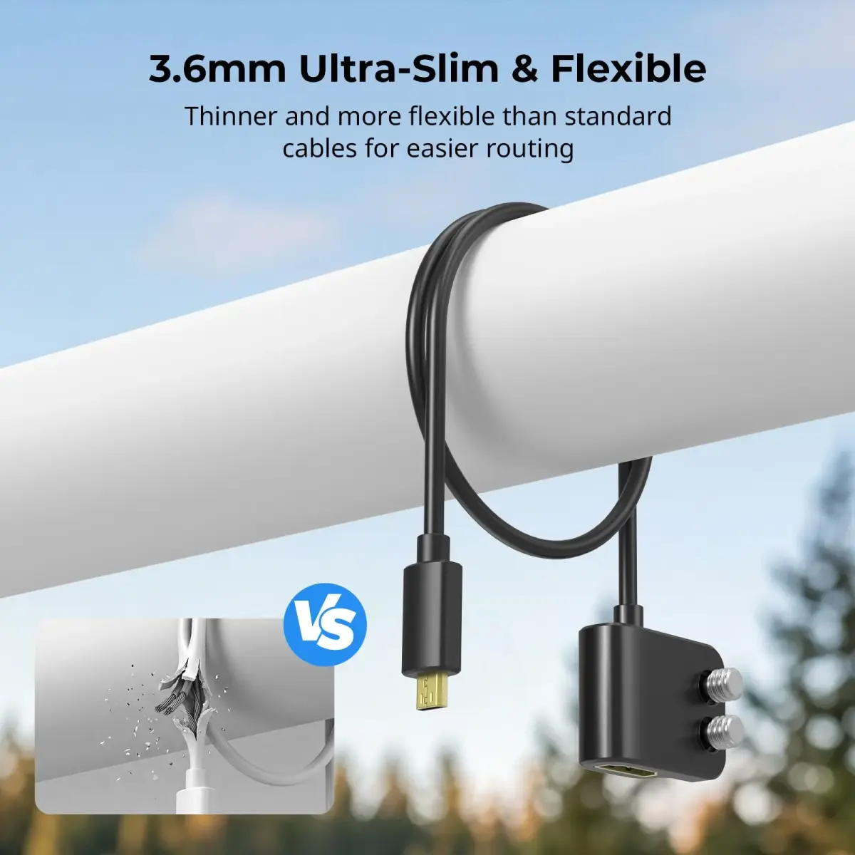 SMALLRIG Ultra-Slim Micro HDMI to HDMI Adapter Cable 350.5mm (13.8") | 4K 60Hz Video Output - view 4