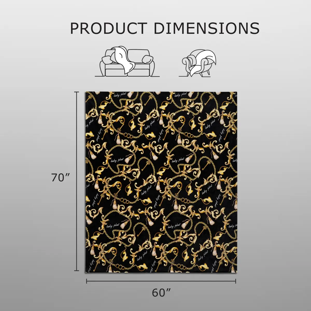 Baby Phat Oversized Plush Throw Blanket 60" x 70" | Bold Fashion Style (70-120 chars) - view 2