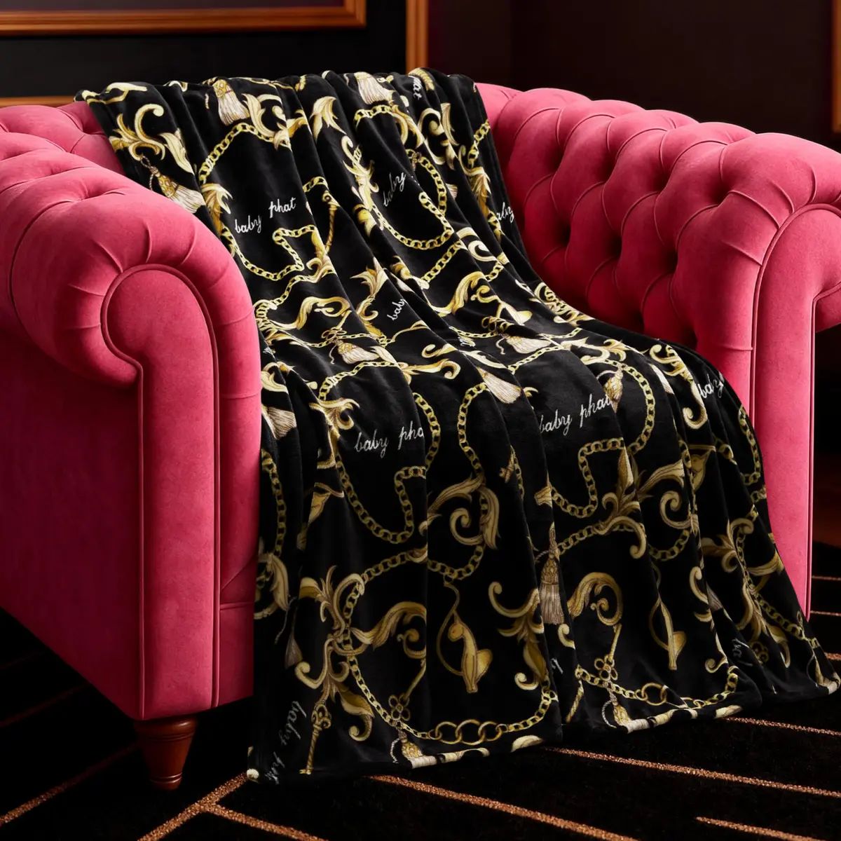 Baby Phat Oversized Plush Throw Blanket 60" x 70" | Bold Fashion Style (70-120 chars) - view 3