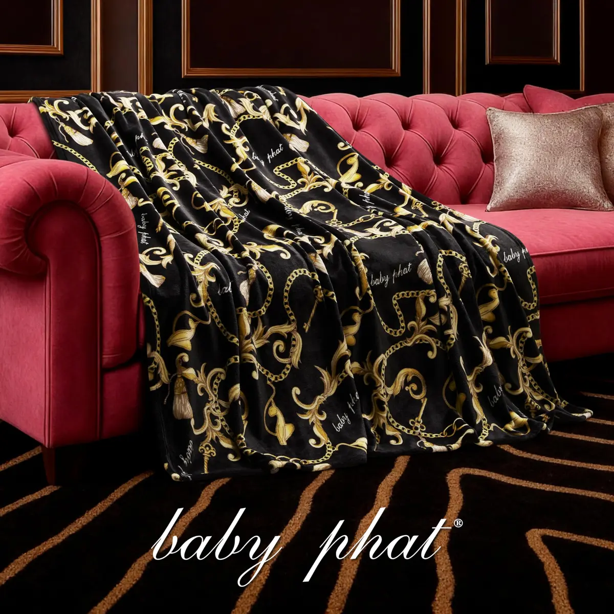 Baby Phat Oversized Plush Throw Blanket 60" x 70" | Bold Fashion Style (70-120 chars) - view 4
