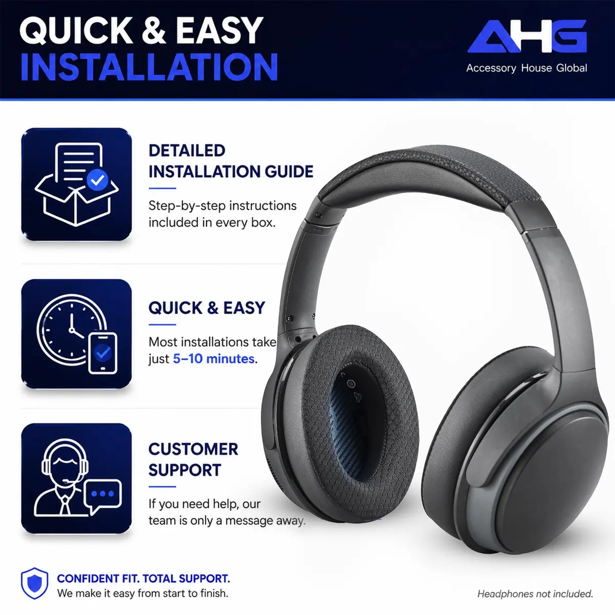 AHG AE2 Cool Gel Ear Pads Compatible with Bose SoundLink ae2 Headphones | Refresh & Stay Cool (120 chars) - view 8