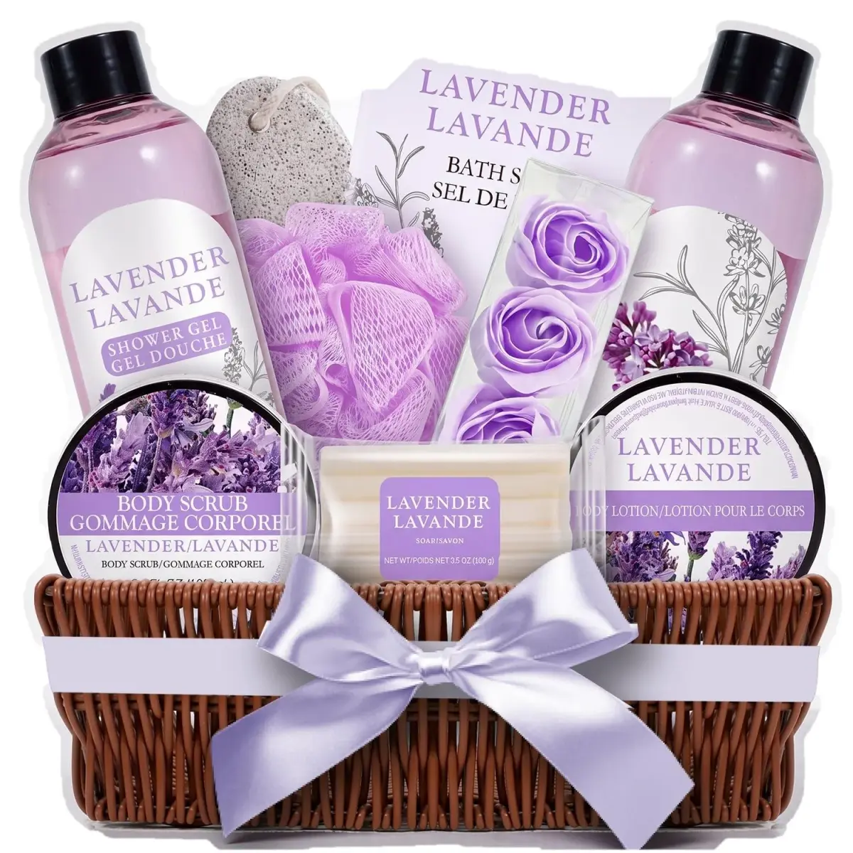 Green Canyon Spa Lavender 10pc Spa Gift Basket for Women | 1.60 kg (3.53 lb) Set - main product image